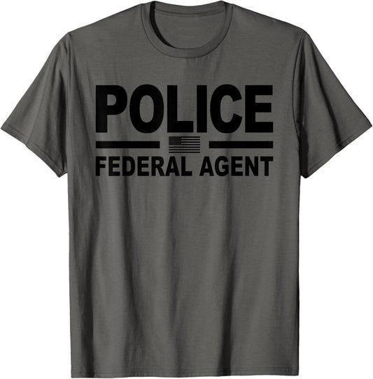 Federal Police Agent Officer Usa Flag Uniform Costume Tee