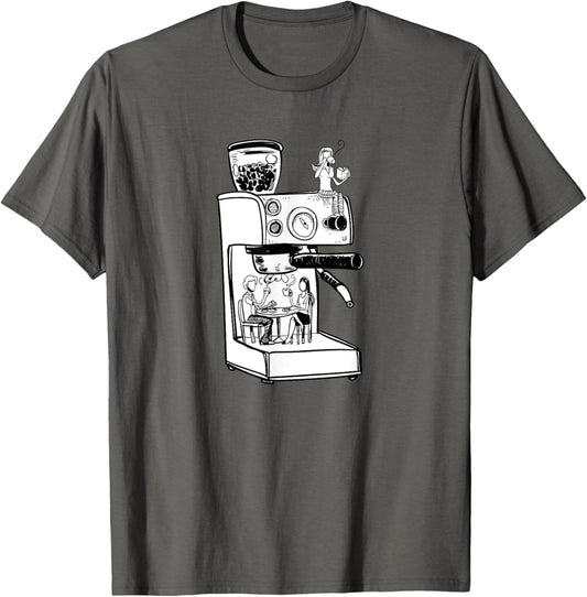 Whimsical Cafe in a Coffee Machine,Live in an Espresso Maker