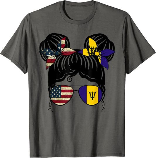 Half American Half Barbadian Girl Usa Barbados Flag Kids