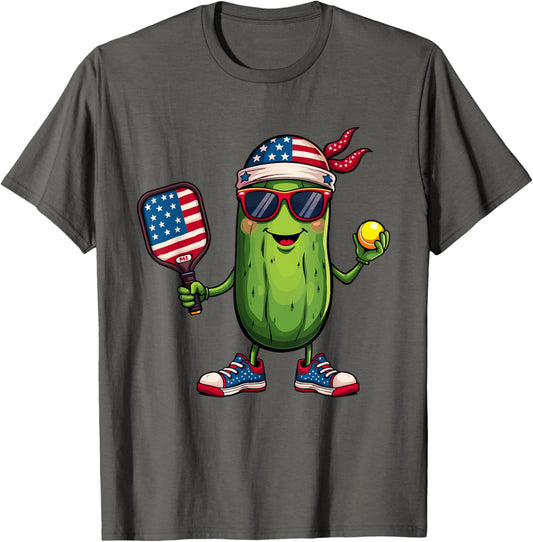 Patriotic Pickleball Paddle Pickle Usa Flag Sports Funny