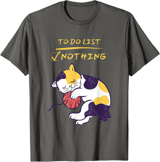 Cute Lazy Sleeping Calico Kitty Cat Sleeping with Yarn