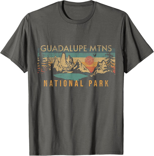 Guadalupe Mountains National Park Retro T Shirt Grey Unisex Kids Small