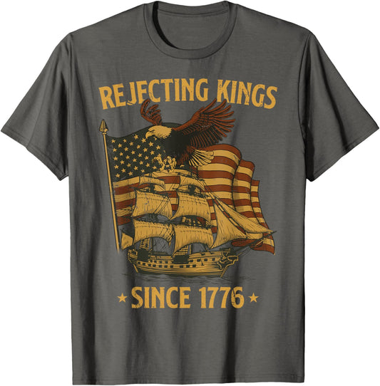 Rejecting Kings Since 1776 Bald Eagle Patriotic Usa Flag