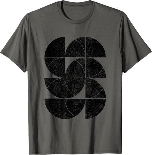 Geometric Semicircle Shapes Abstract Geometry Art Distressed