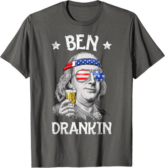 Ben Drankin 4Th Of July Benjamin Franklin Men American Flag