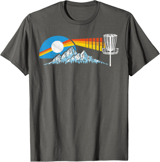 Disc Golf Distressed Mountains & Sun 80s Vintage