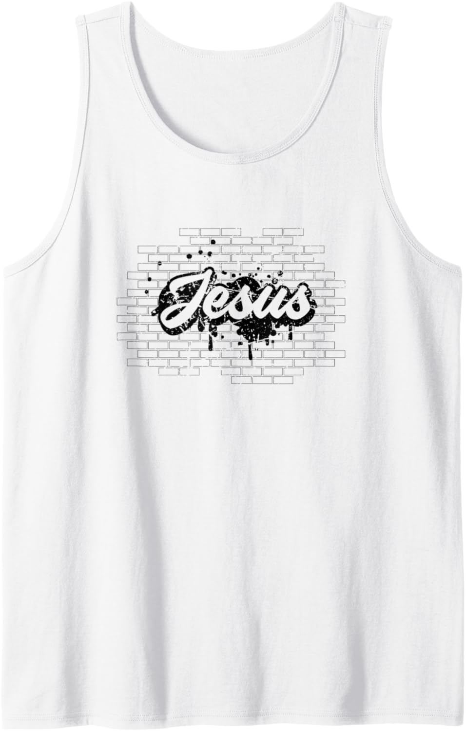 Jesus Christ Brick Wall Art Religious Vintage Christian Tank Top