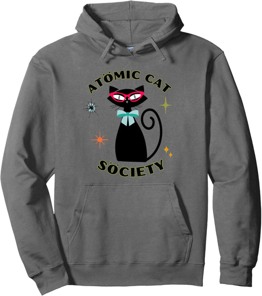 Mid Century Modern Atomic Cats Retro 1960s Art Starbursts Pullover Hoodie