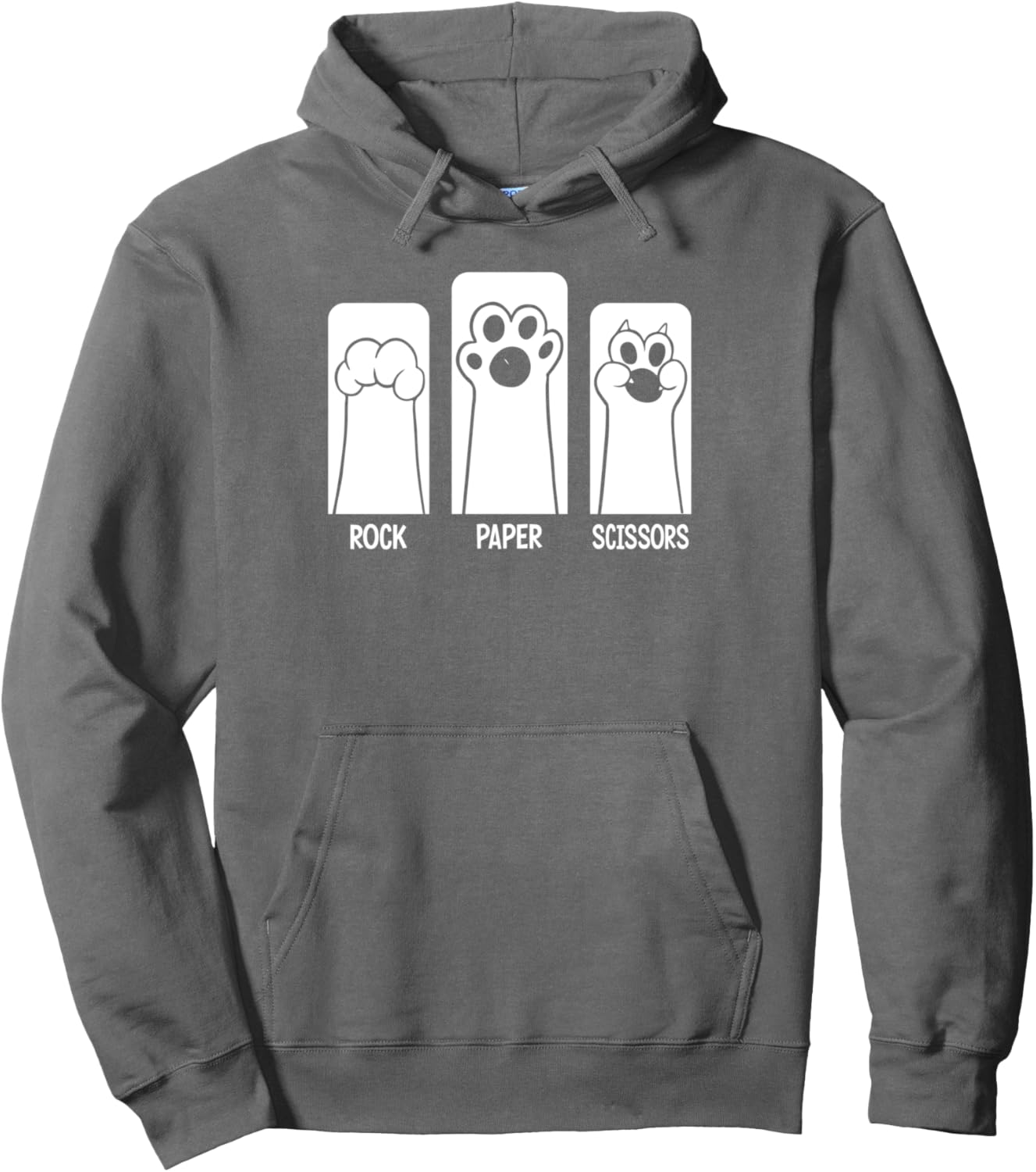 Rock Paper Scissors Hand Game Cute Paw Funny Cat Pullover Hoodie