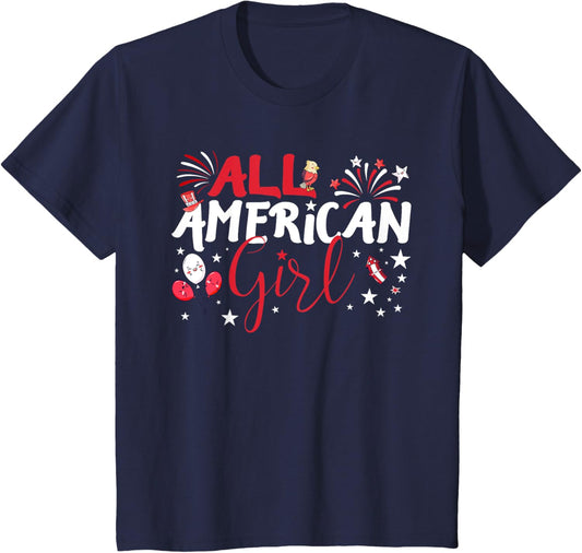 Kids All American Girl For Independence Day Girls Patriotic