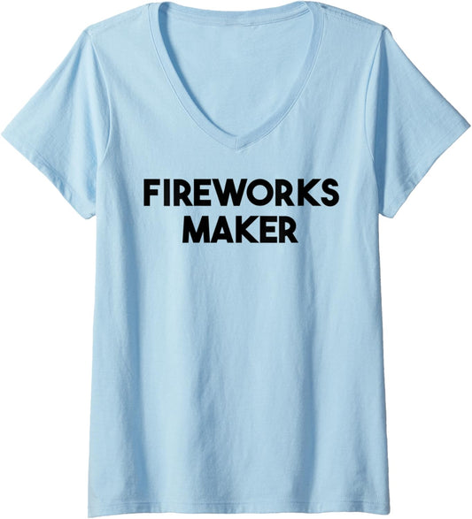 Womens Fireworks Maker V-Neck