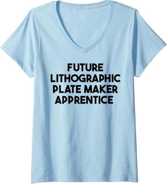 Womens Future Lithographic Plate Maker Apprentice V-Neck