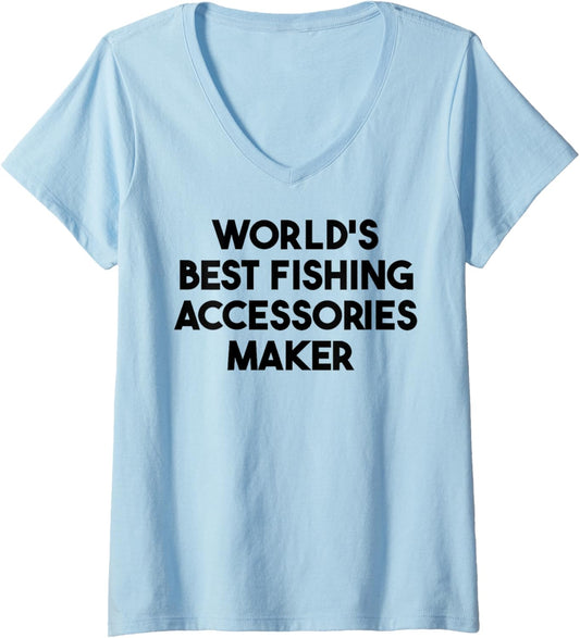 Womens World's Best Fishing Accessories Maker V-Neck