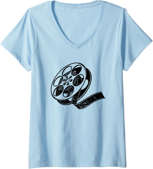Womens Movie Film Roll Filmmaker Movie Maker Film Director V-Neck