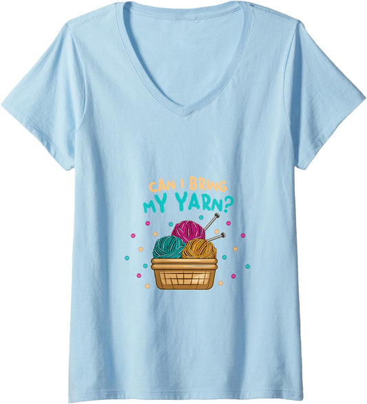 Womens Can I bring my Yarn? V-Neck