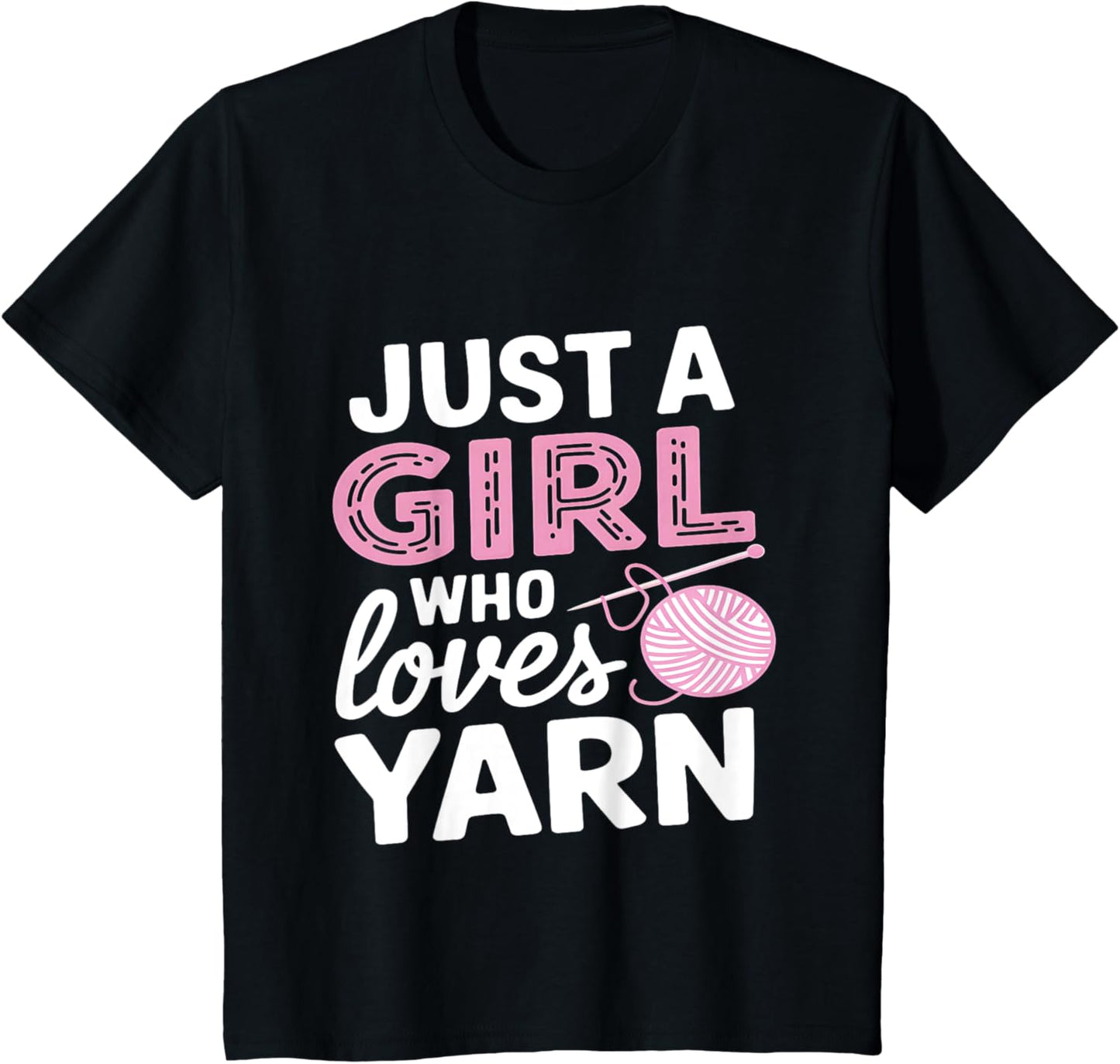 Kids Girls Yarn Lover Just a Girl who Loves Yarn Cute Crocheting