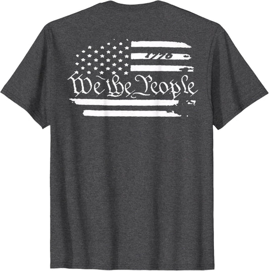 American Flag Patriotic 1776 We The People Usa Print On Back