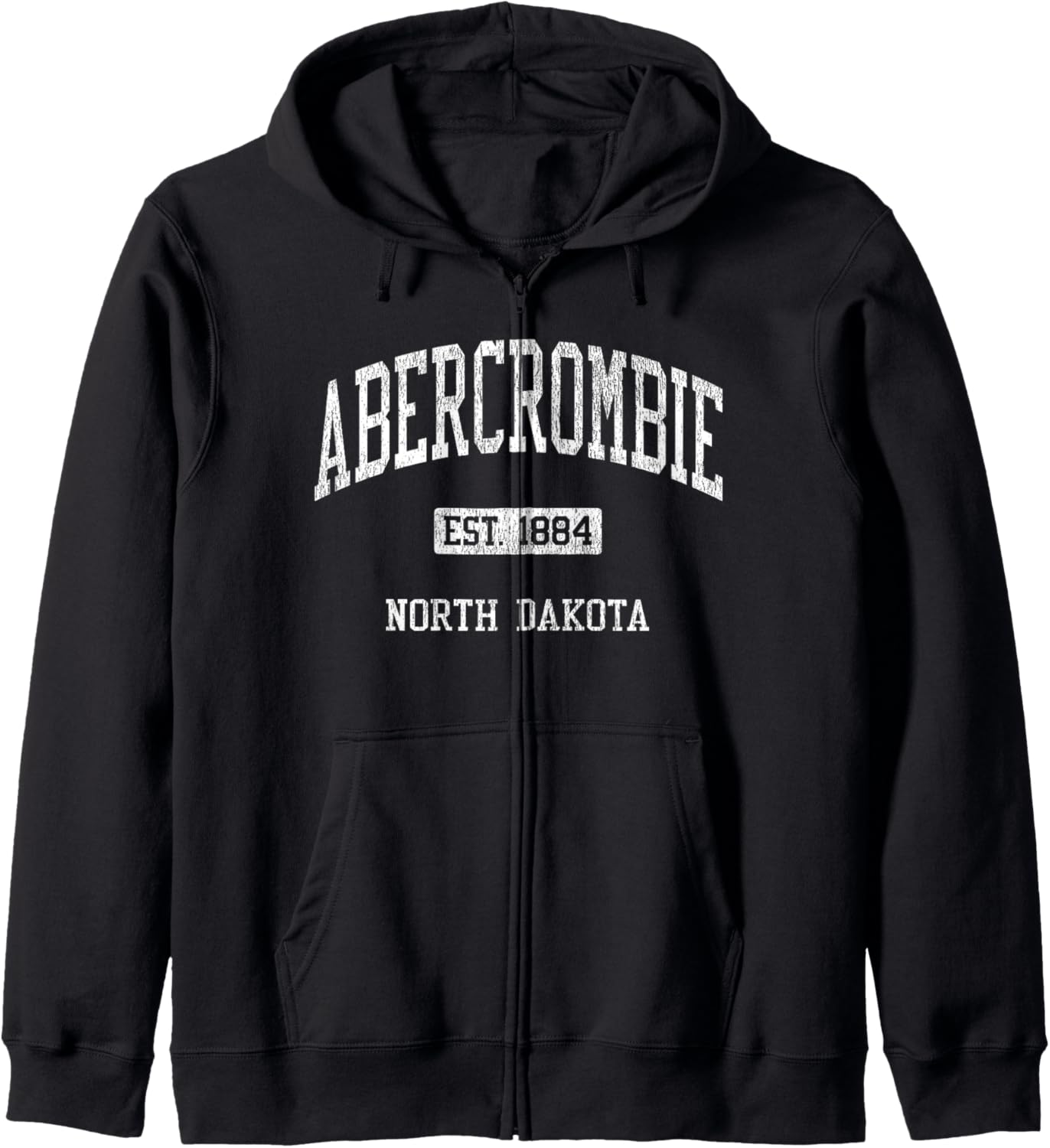 Abercrombie North Dakota ND JS04 Vintage Athletic Sports Zip Hoodie