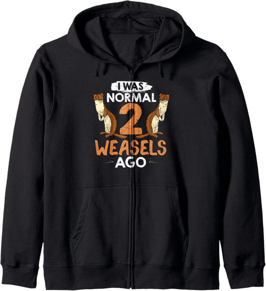 Weasel Animals Funny Wildlife Cute Pet Zip Hoodie