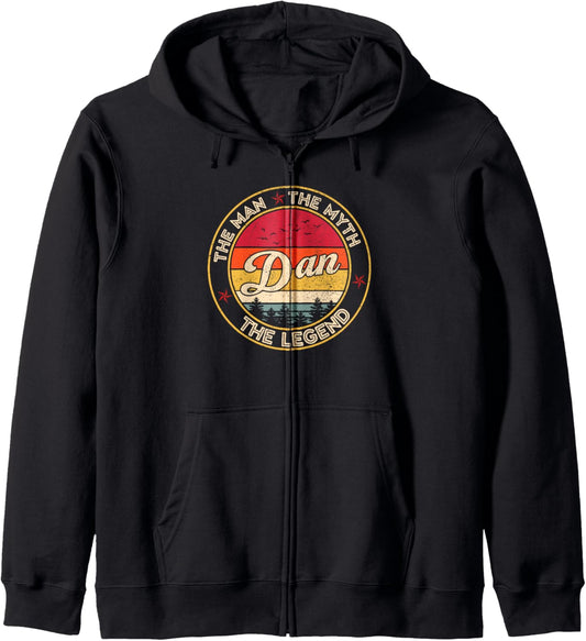 Dan The Man The Myth The Legend Personalized Name Zip Hoodie