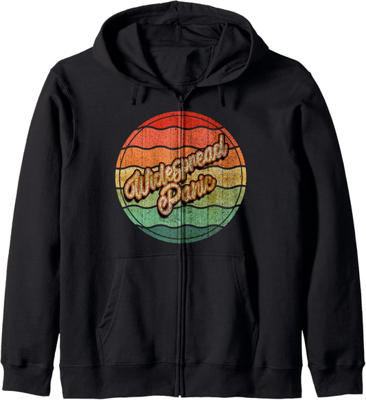 Widespread Personalized Name Retro Vintage Circle Art Zip Hoodie