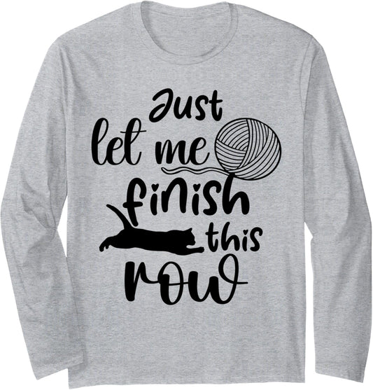 Knitting Crochet Crocheting Cat Kitten Yarn Mom Woman Girl Long Sleeve