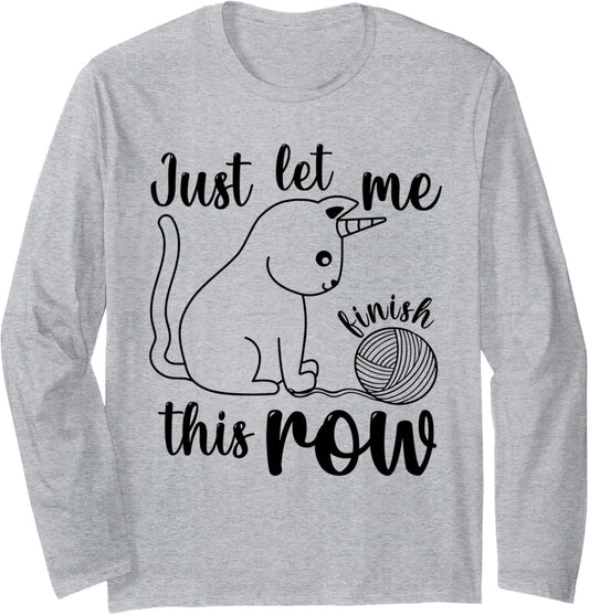 Knitting Crochet Crocheting Cute Unicorn Yarn Mom Women Girl Long Sleeve