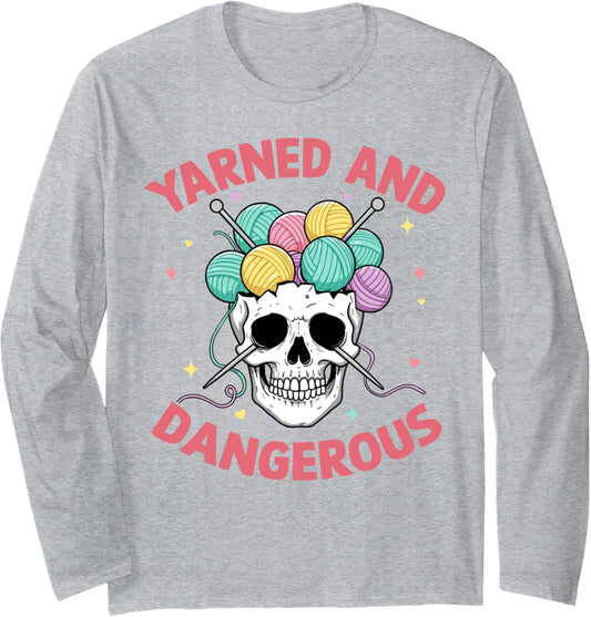Crochet Yarned and dangerous knitting skull yarn Long Sleeve