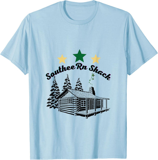 SoUtheeRn ShACK, Short Sleeve AmeriCcan Wooden HousSe, Funny