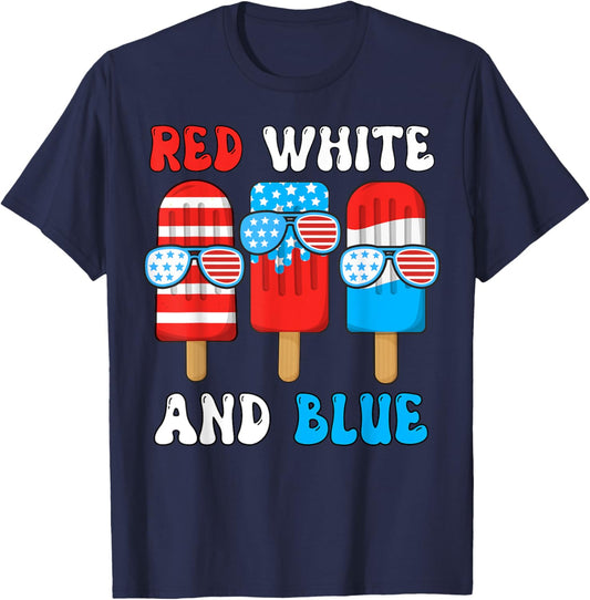 Red White Blue Boy Men 4Th July Popsicle Usa Flag Patriotic