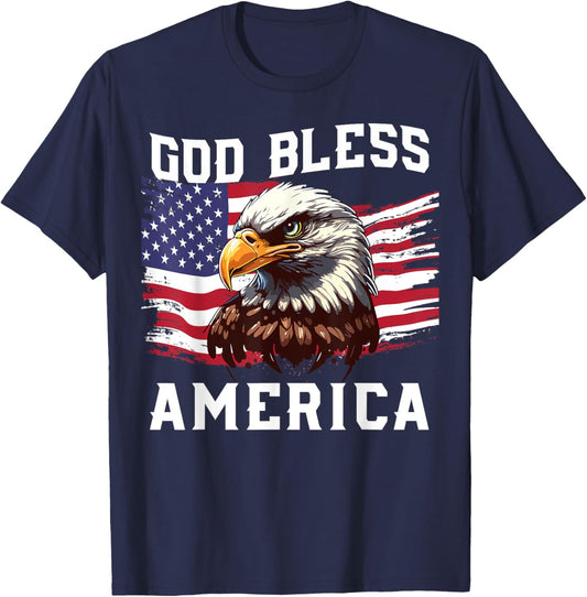 Boy God Bless America Eagle 4Th July Son Toddler Patriotic