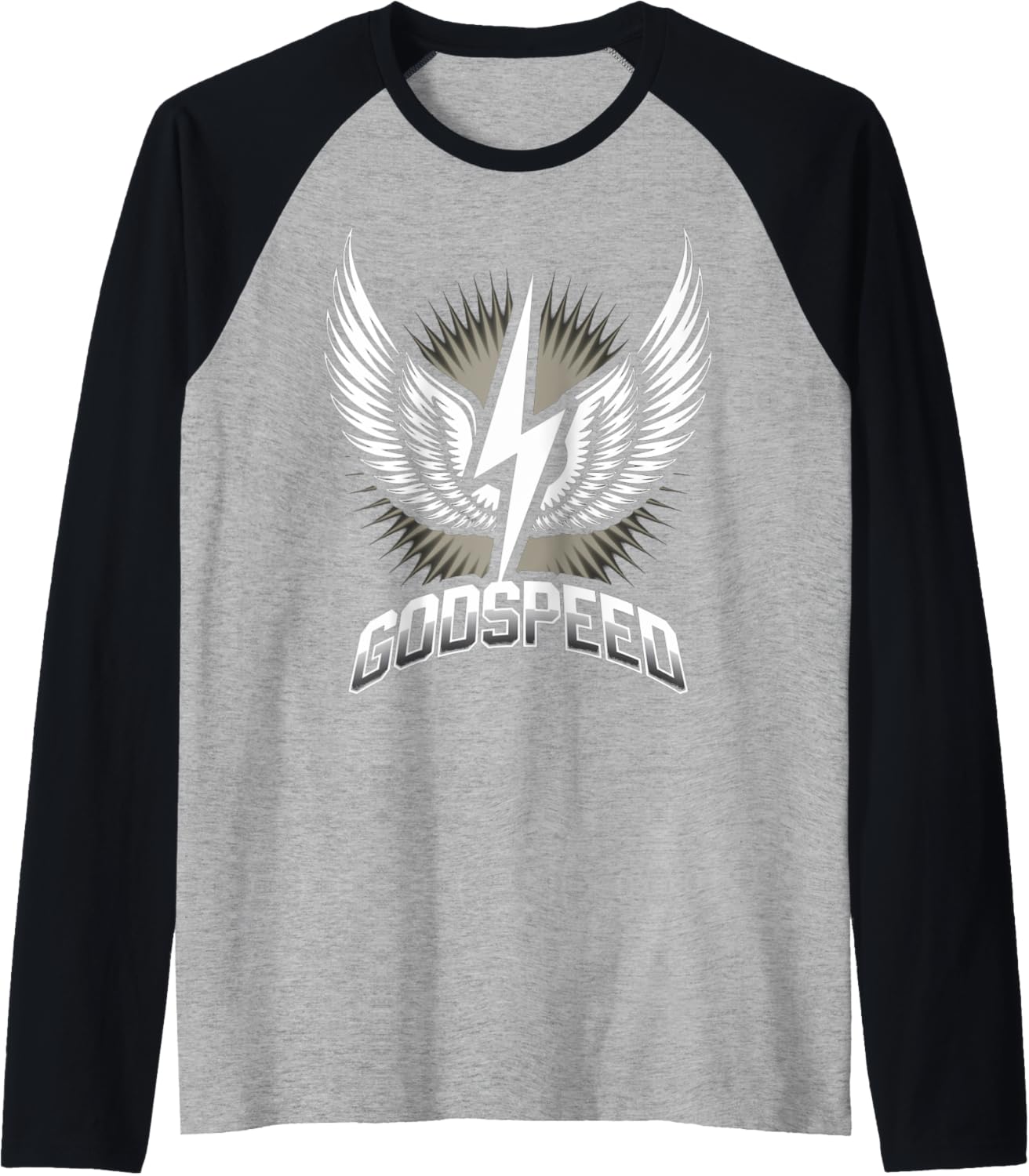 Godspeed Wings Power Lightning Energy Raglan Baseball Tee
