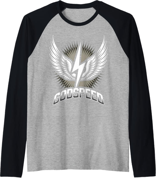 Godspeed Wings Power Lightning Energy Raglan Baseball Tee