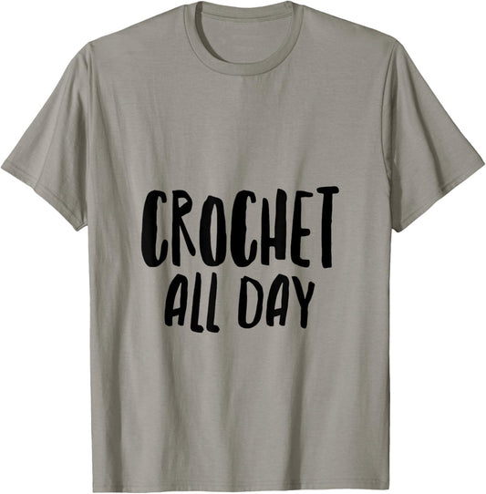 Crochet All Day in Black, Yarn, Crochet, Fabric, T-Shirt