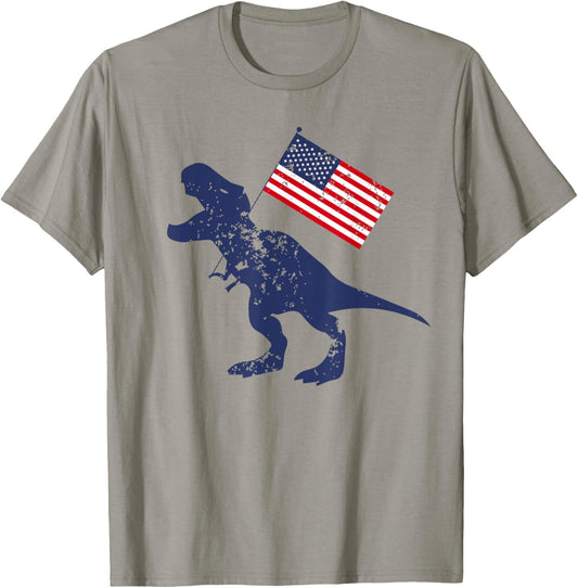 Awesome America American Dino Flag July 4Th Usa Dinosaur
