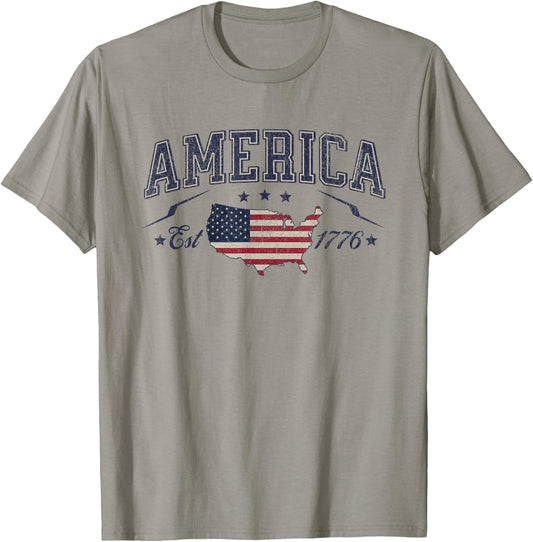 Patriotic American Flag Usa Est 1776 4Th Of July America