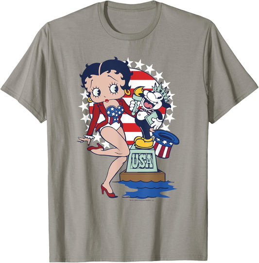 Betty Boop Bimbo Usa Star Spangled Patriotic Portrait
