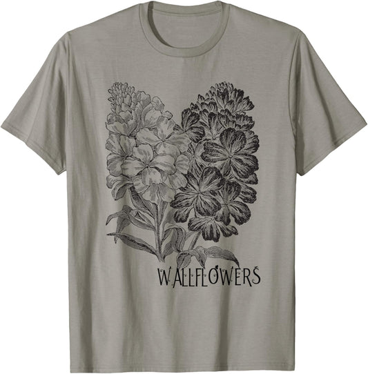 Wallflowers T Shirt Retro Antique Print Classic Bouquet