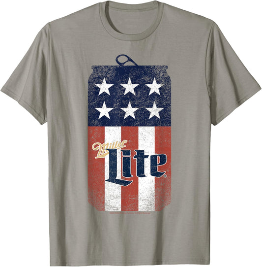 Coors Miller Lite Patriotic American Flag Can
