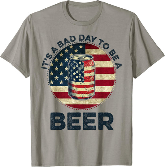 American Flag Beer Glass Its A Bad Day To Be A Beer Vintage