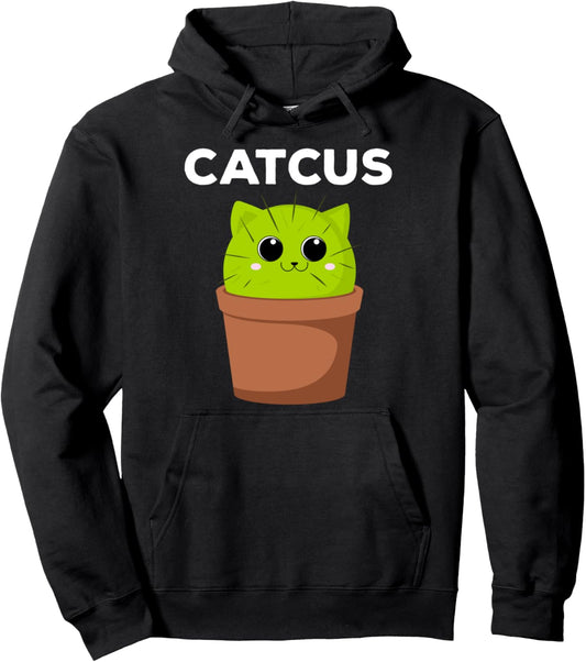 Catcus Funny Cat Pun Gift for Cat Moms Cactus Pullover Hoodie