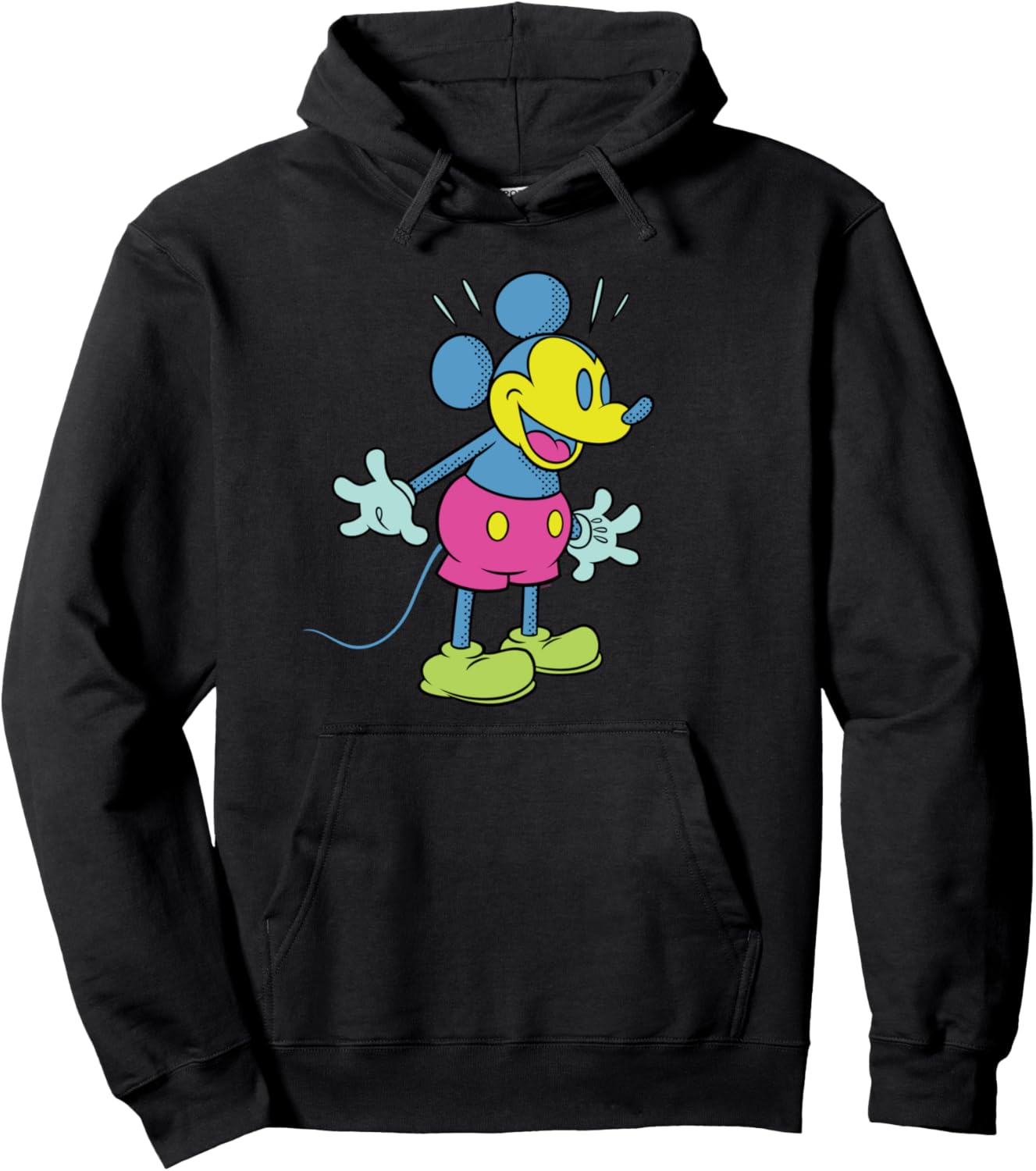 Disney Mickey Mouse Happy Surprise Retro Pop Art Pullover Hoodie