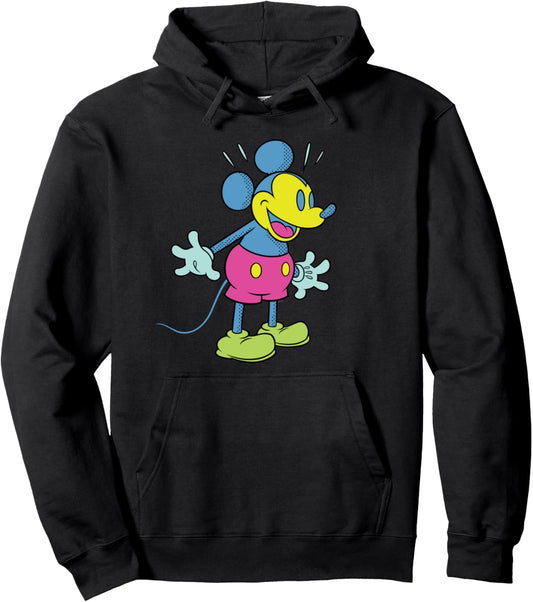 Disney Mickey Mouse Happy Surprise Retro Pop Art Pullover Hoodie