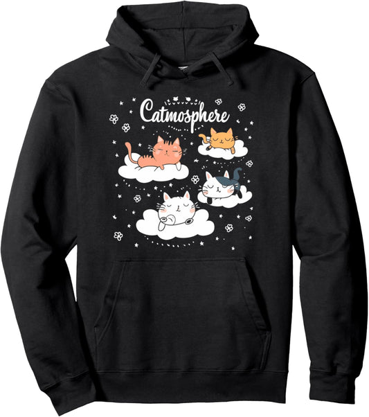 Otaku Kawaii Cat With Pun Catmosphere Cat Mom Pullover Hoodie