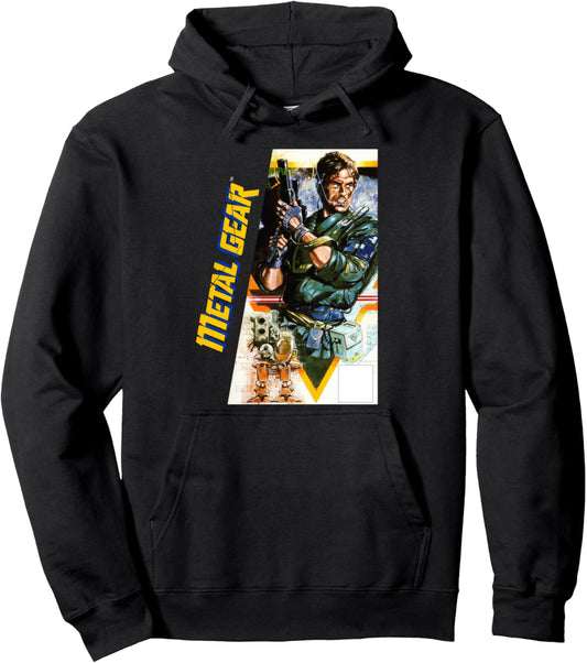 Metal Gear Box Art Tactical Espionage Retro Gamer Pullover Hoodie