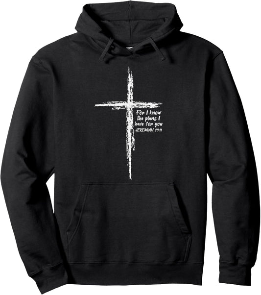 Cross I Know The Plans Verse Bible Jesus God Christian Gift Pullover Hoodie