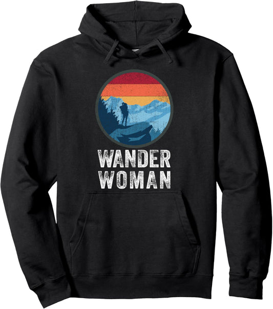 Wander Woman Vintage Take A Hike Climbing Hiking Outdoor Fun Pullover Hoodie
