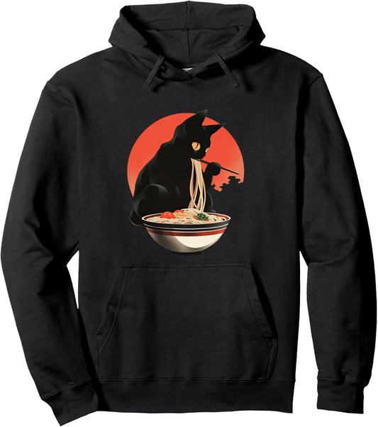 Ramen Japanese Cat Japan Aesthetic Retro Vintage Japan Art Pullover Hoodie