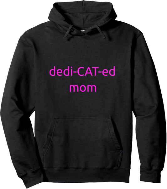 Purple Fun Dedi CAT Ed Mom Pun Word Play Cat Lover Pet Owner Pullover Hoodie