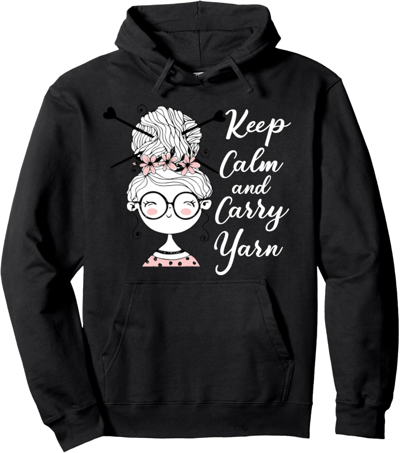 Keep Calm And Carry Yarn Vintage Funny Tshirt Womens Gift Pullover Hoodie